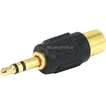Monoprice 107150 6.35mm Stereo Plug to RCA Jack Adaptor Gold Plated 